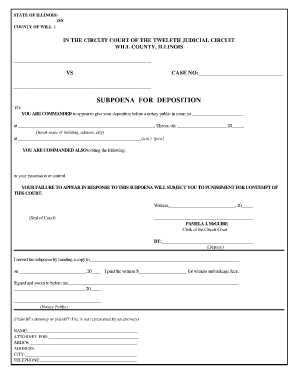 Illinois Subpoena Form
