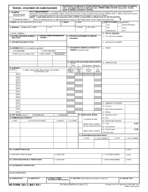 DD Form 1351 2, Travel Voucher or Subvoucher, May Usace Army