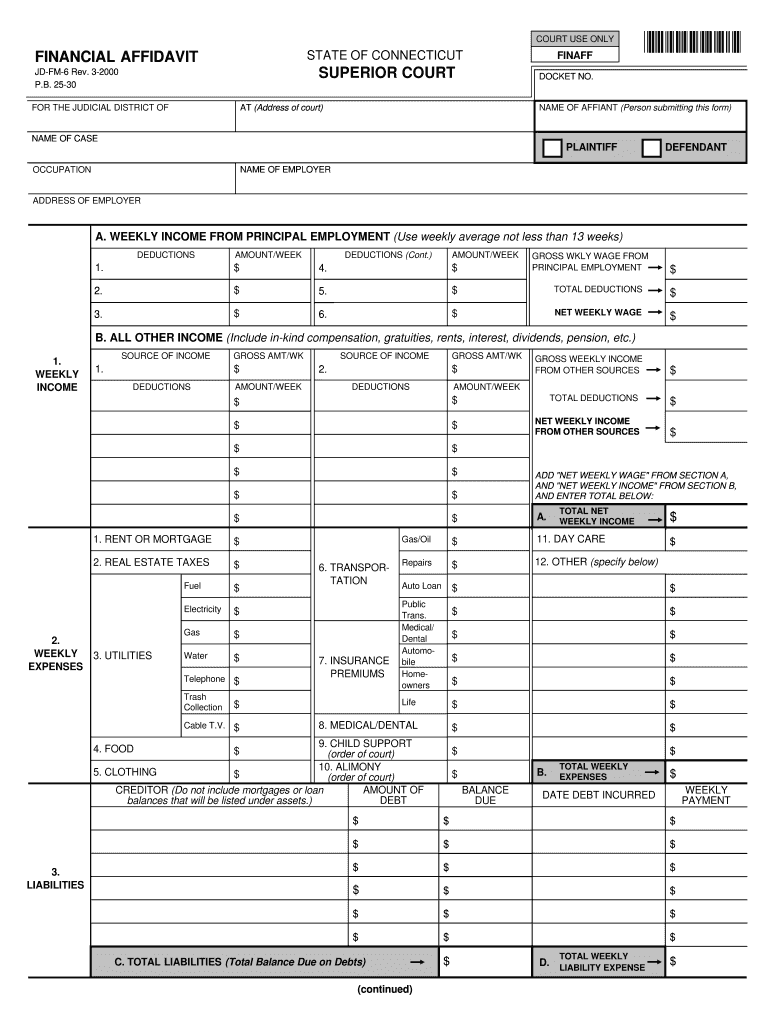  Judctgov Forms Financial Affidavit 2000