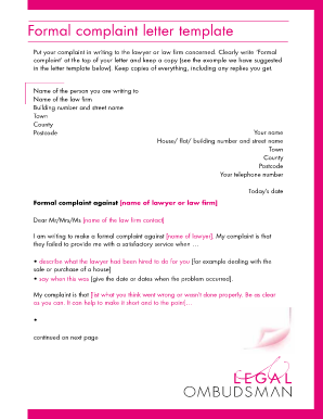 Sample Complaint Letter to Insurance Ombudsman India  Form