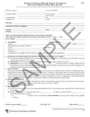 Pennsylvania Realtor XLS Form