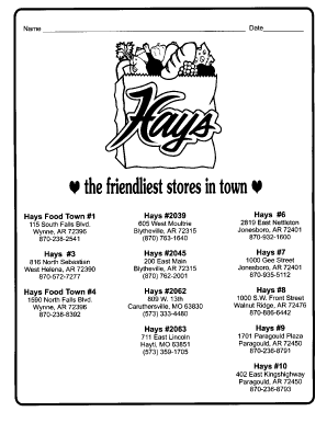 Hays Weekly Ad Blytheville Arkansas Form