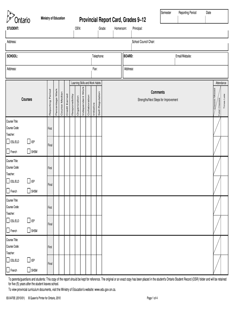 report card template - fill out and sign printable pdf template | signnow