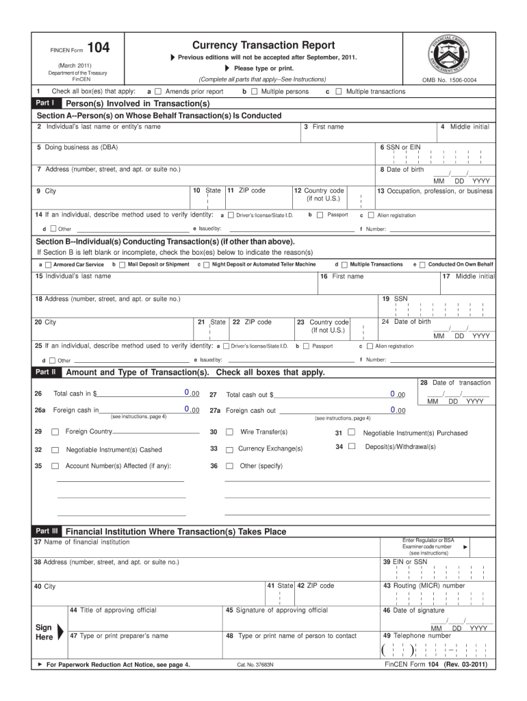 Ctr Form 112 Sample