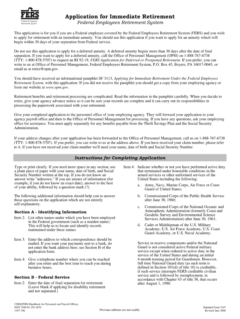  Sf 3107 Fillable  Form 2006