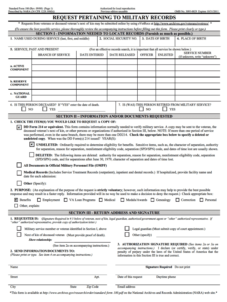  Sf 180 Form Online 2021