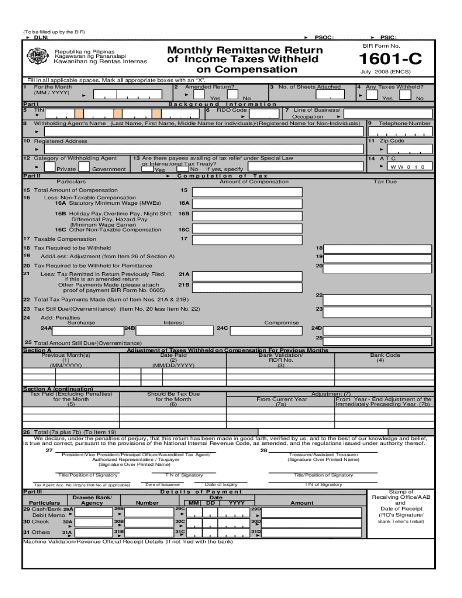 1601c Form