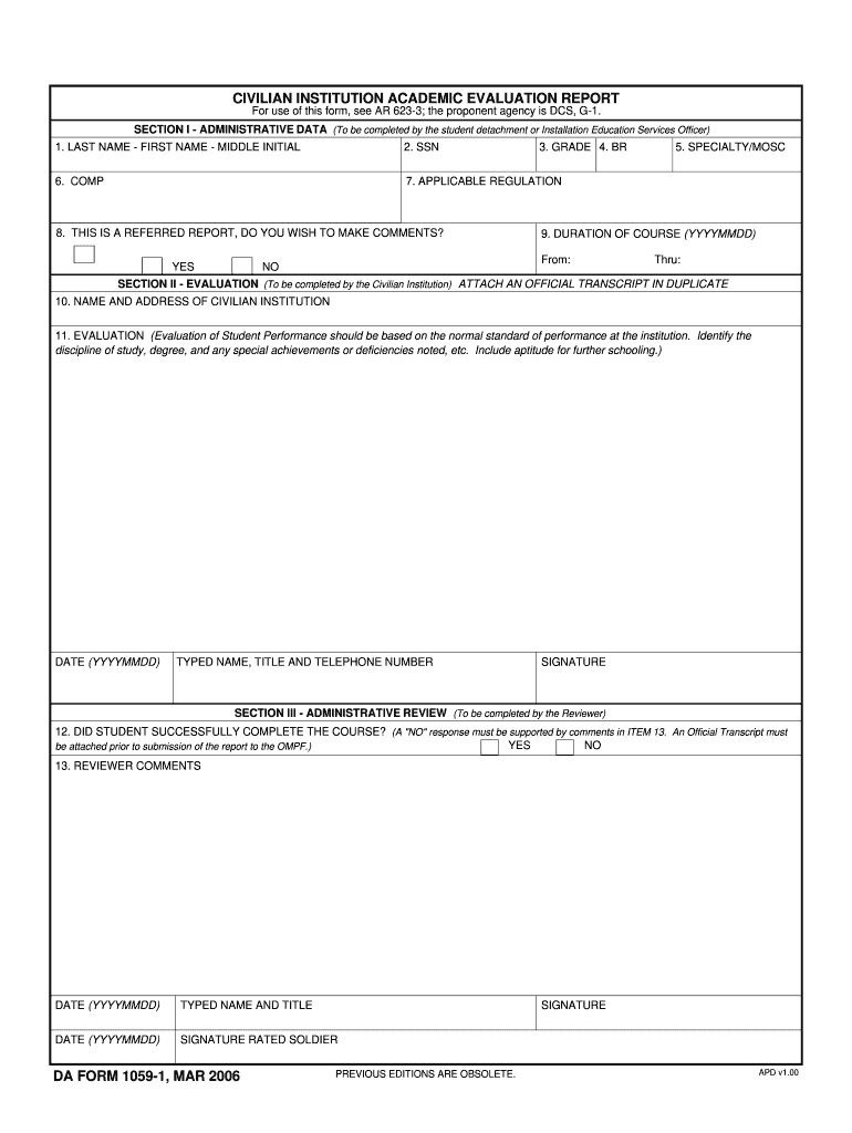  Da Form 1059 1 2006-2024