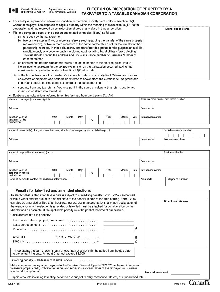  T2057 Form 2005