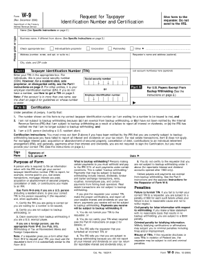 W 9 Form Printable