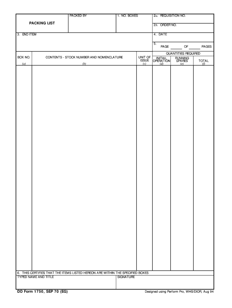 Dd Form 1750 Army Pub - Army Military