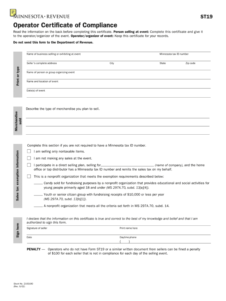  Form St 19 2018