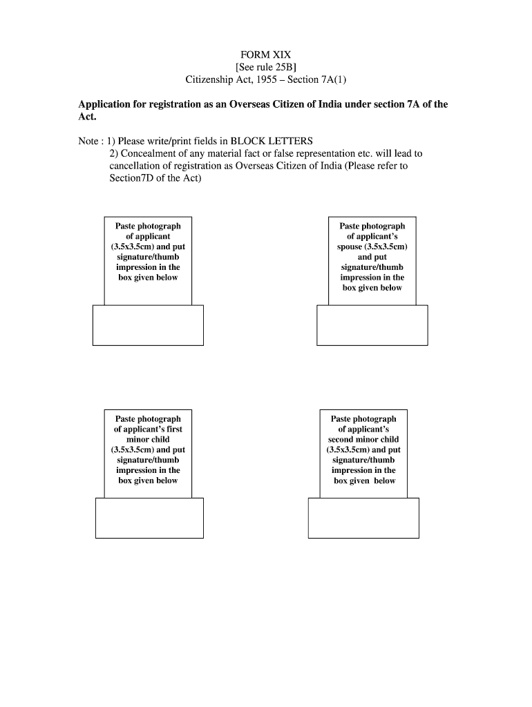 Form Xix under Factory Act