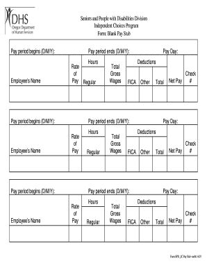 Printable Blank Pay Stubs Template