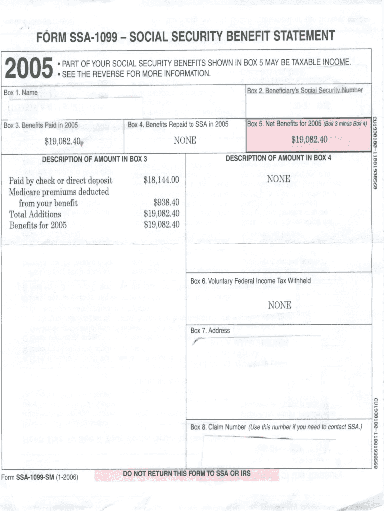 Ssa 1099 Form PDF