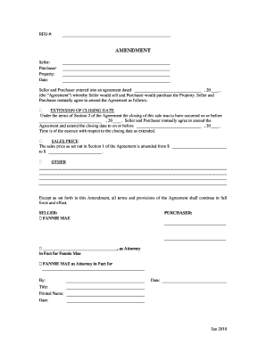 Fannie Mae Amendment Form Fillable