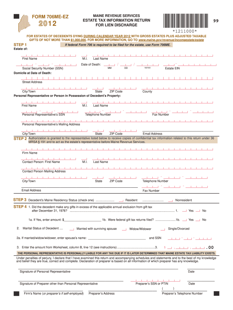  Form 706me Ez 2012-2024