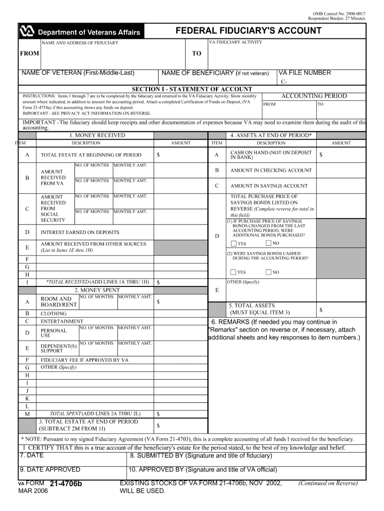  Va Fiduciary Form 2006