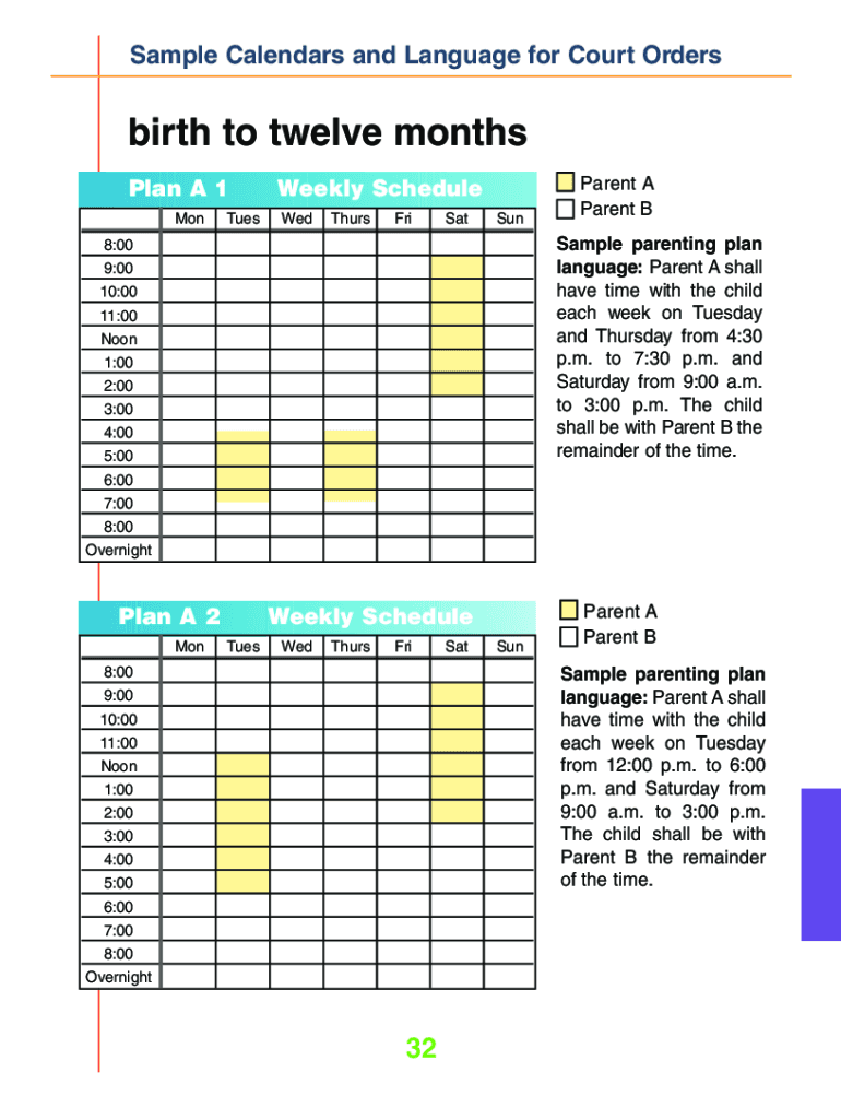 Custody Calendar  Form