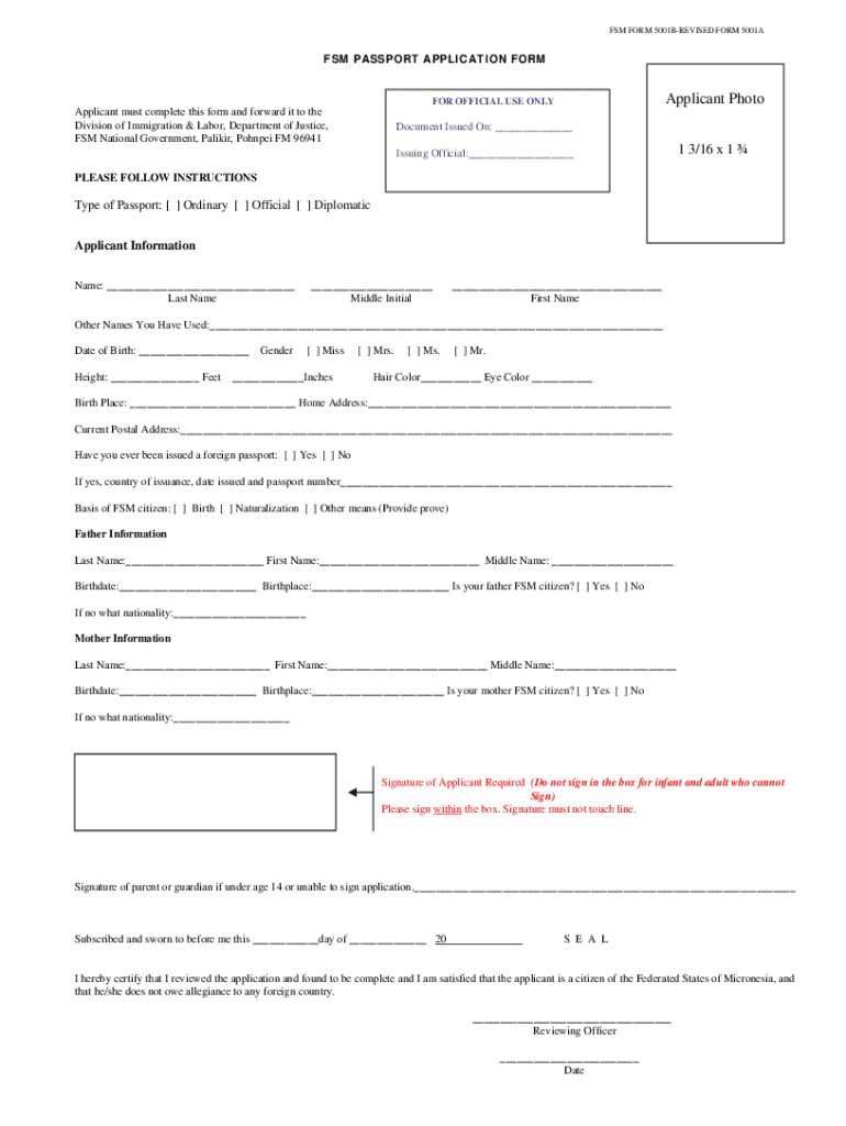  Fsm Passport Application 2007-2024