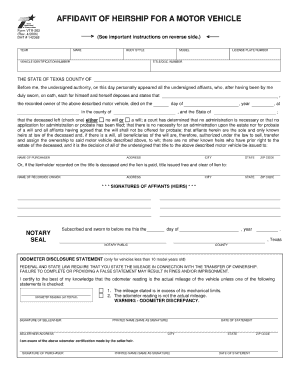  Notaraized Affidavit of Inheritance Form 2016