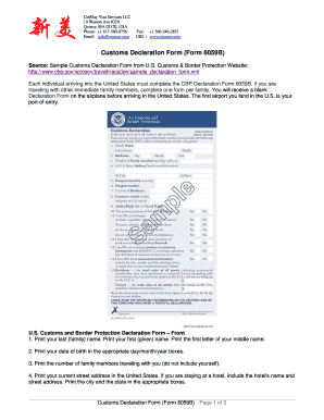 Spain Customs Declaration Form