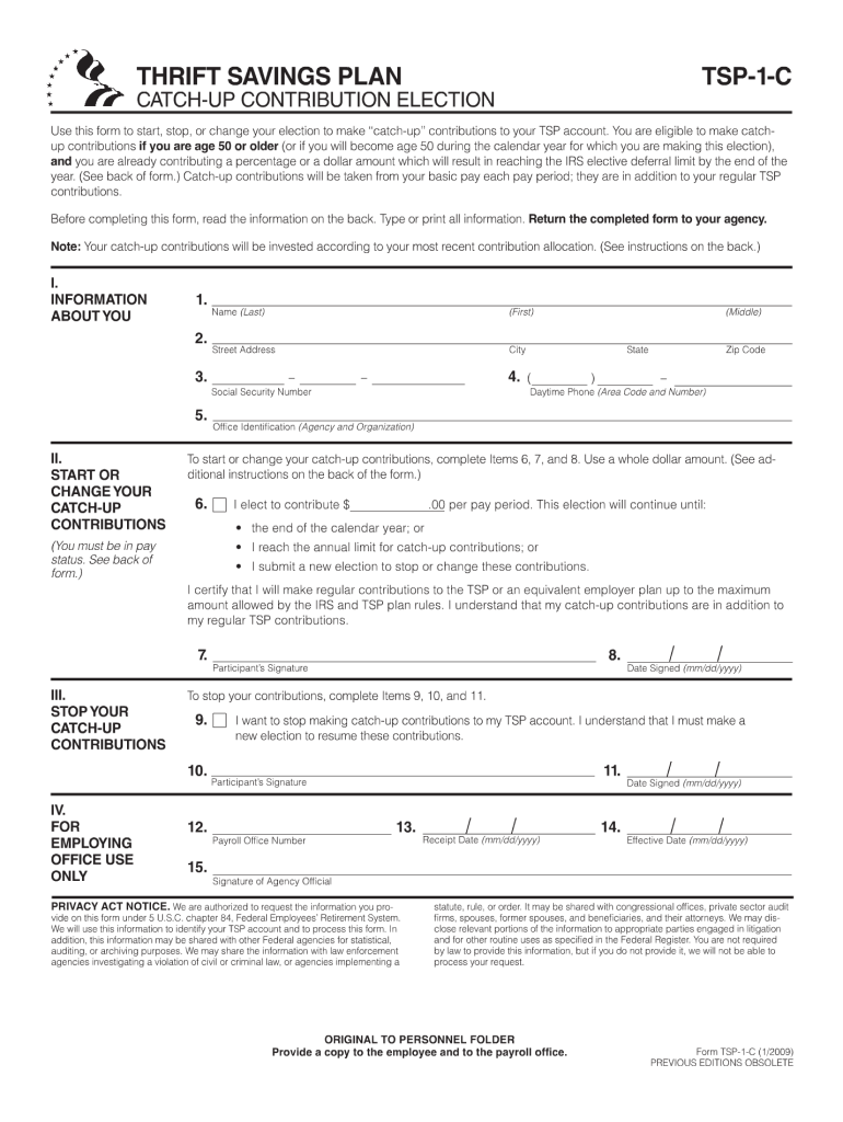  Tsp 1 C Fillable  Form 2009