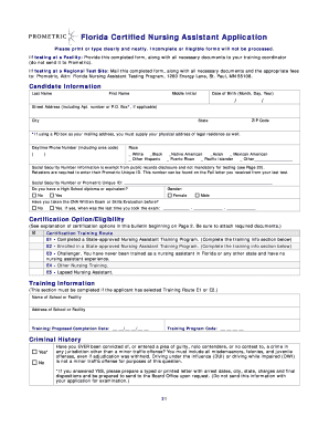 Cna Application Form