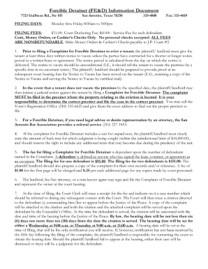 Forcible Entry and Detainer Texas Form