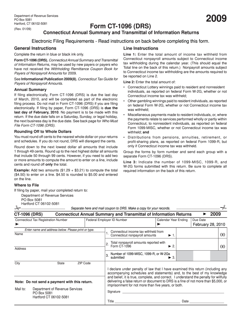  Ct1096 Drs Form 2020