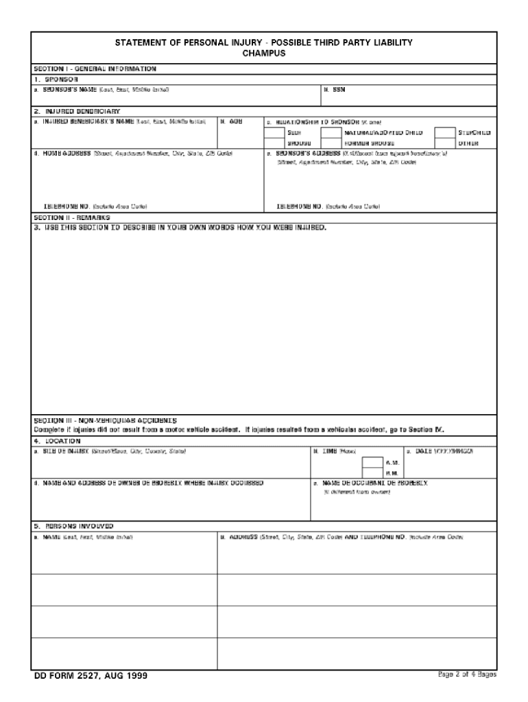 Tricare Dd Form 2527 Printable