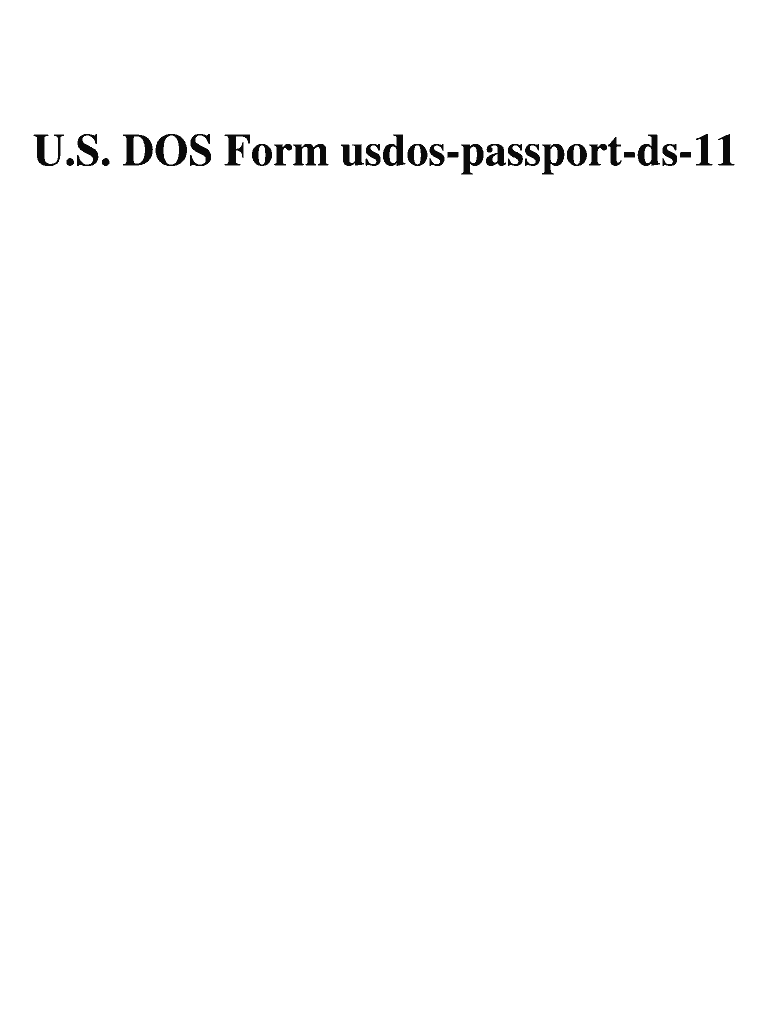 Get and Sign Passport Application PDF Filler  Form