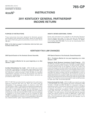 Kentucky Form 765 Instructions