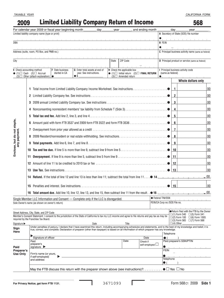  Form 568 2019