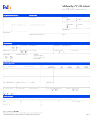 Fedex Port of Export  Form