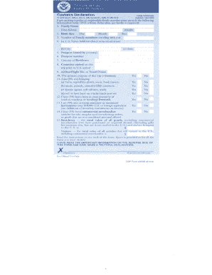 Form 6059b Customs Declaration English Fillable