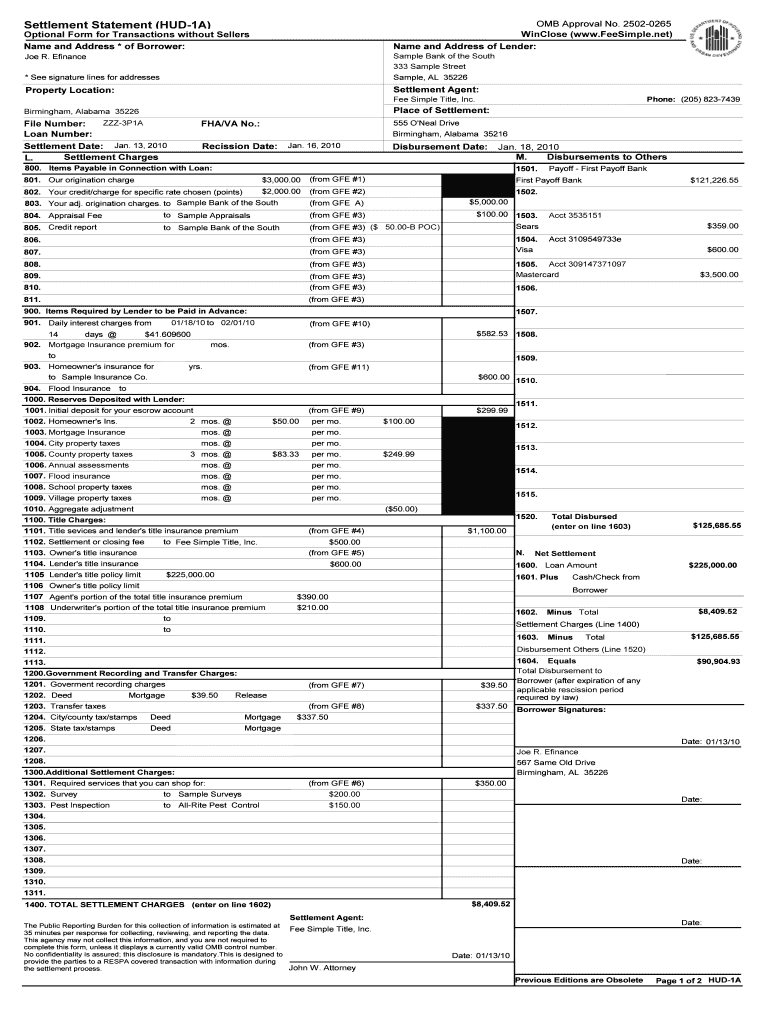 Hud1a Fillable  Form