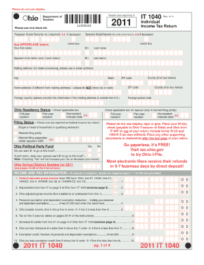 Ohio it 1040 Form