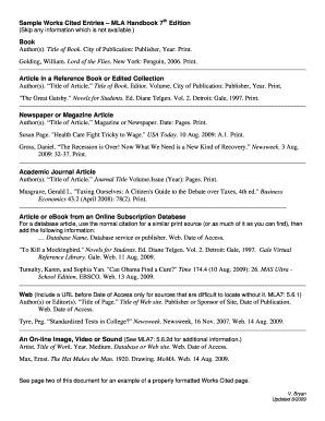 Mla Citation Machine  Form