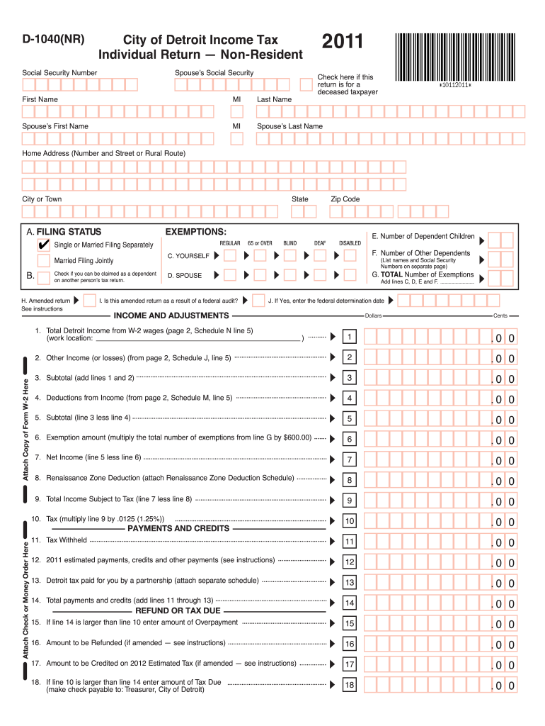  Cityofdetroitincometaxnonresidentform 2011