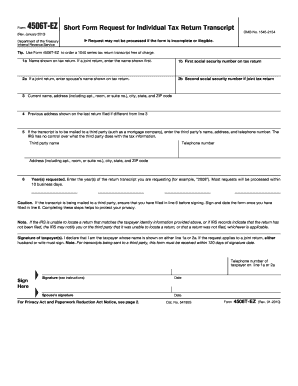 4506t Ez Rev January Form