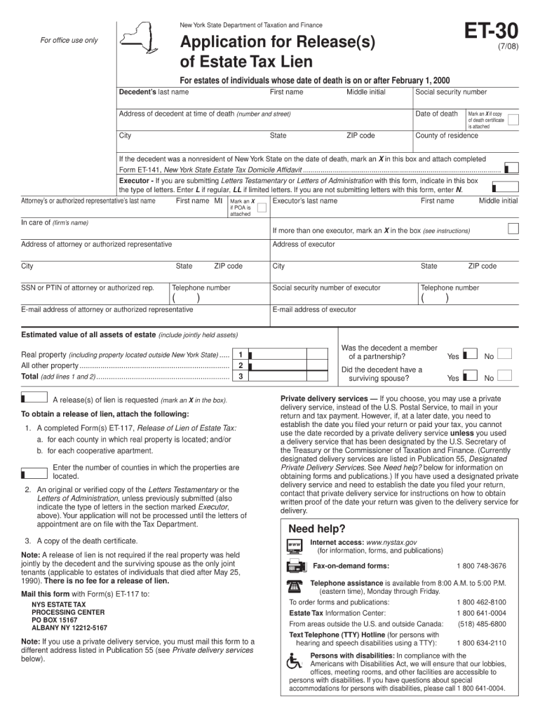 Fillable on Line Et 30  Form