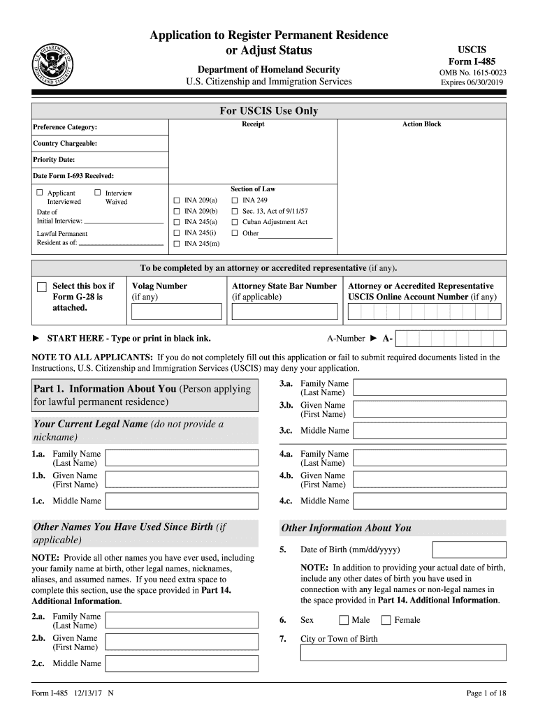 I 485 Instructions Form