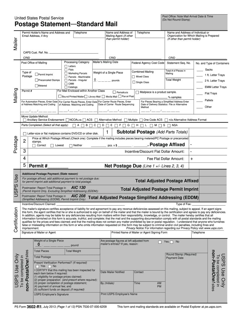  Postal Form 3602 R1 2016