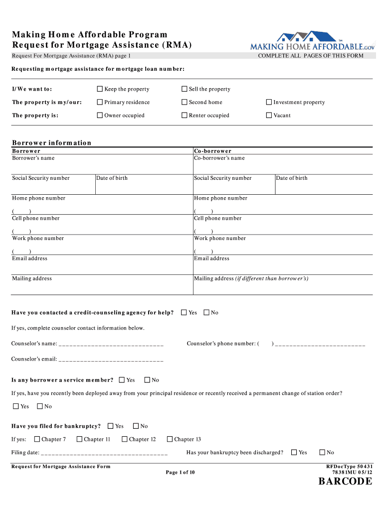  Making Home Affordable Forms 2012-2024