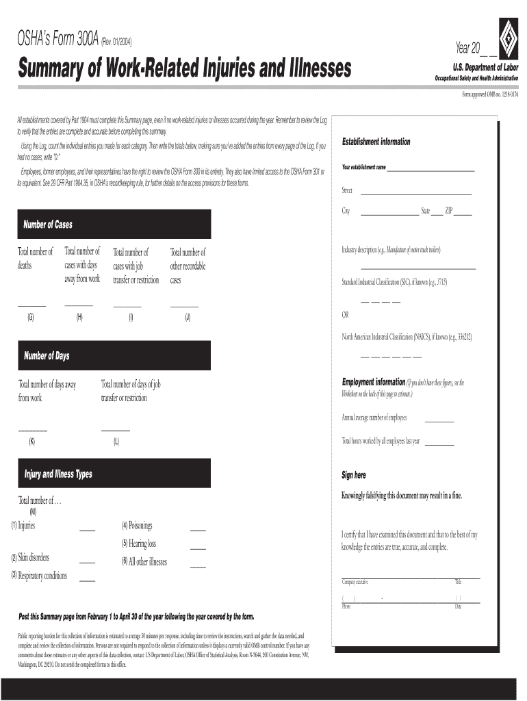  Osha Forms 2004-2024