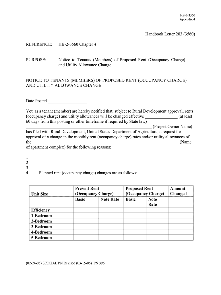 Handbook Letter 203  Form