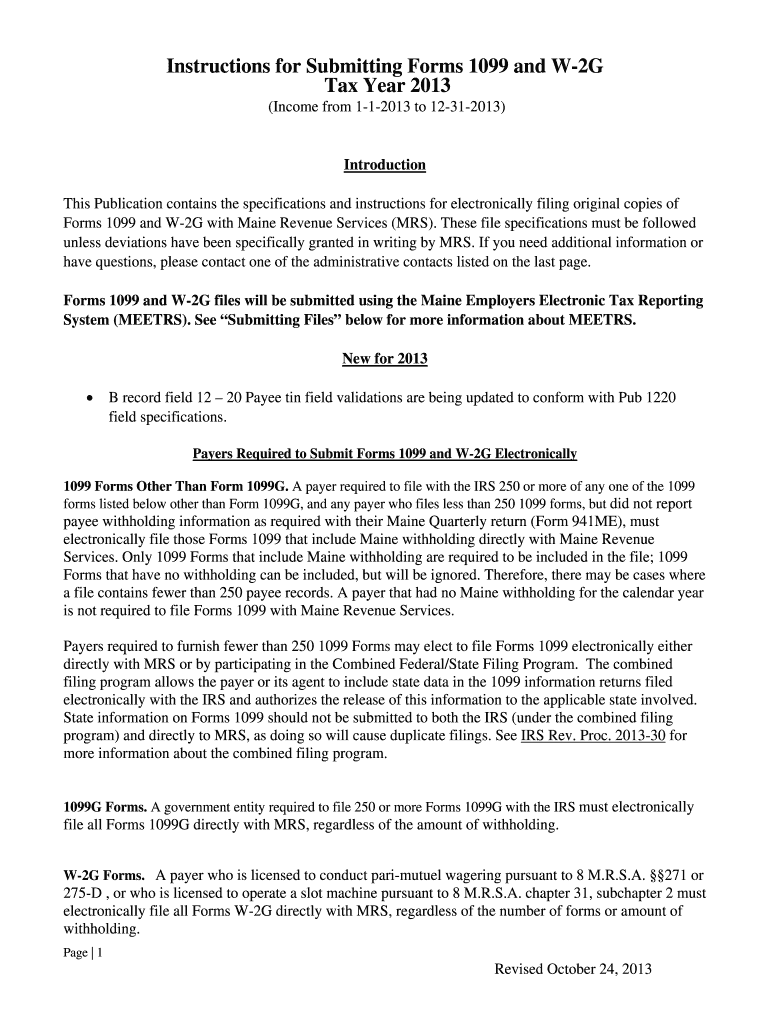  Instructions for Submitting Forms 1099 and W 2G Tax Maine Gov Maine 2019