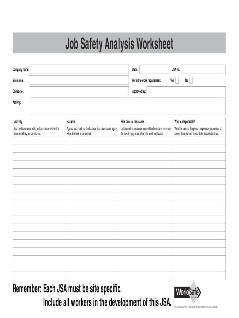 Jsa Teplate  Form