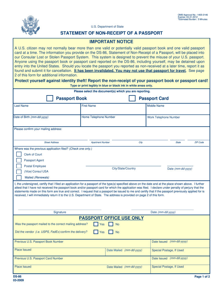 Ds 0086 Fillable  Form